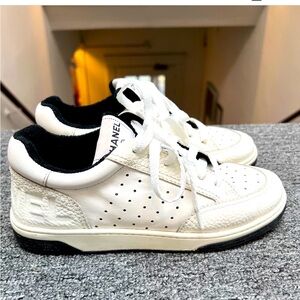 🌸 Chanel White Perforated Leather CC Low Top Sneakers Women’s
